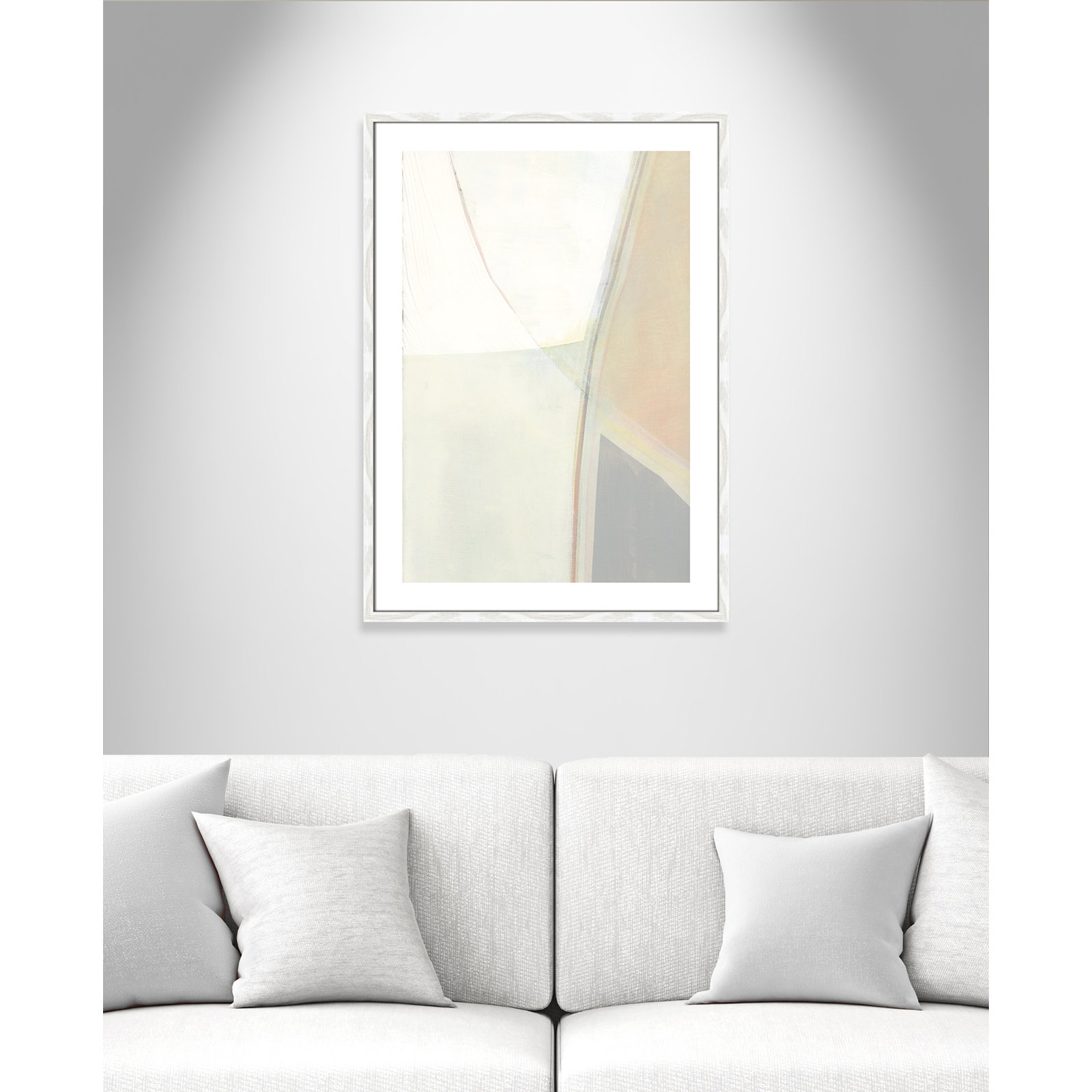 Alexandria "In Neutral II" Painting by Cartissi, 35.5" H x 25.5" W x 0.75" D, White Wood Framed Paper