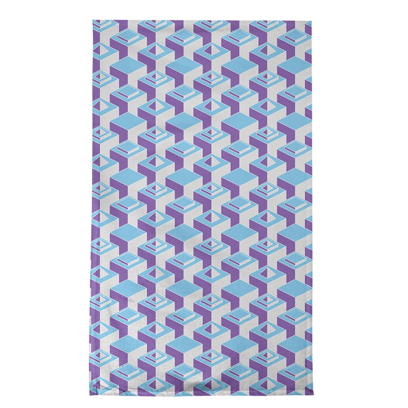 Patricia Geoffrey Tea Towel Kitchen Towel, Purple/Light Blue/Grey, Poly Twill