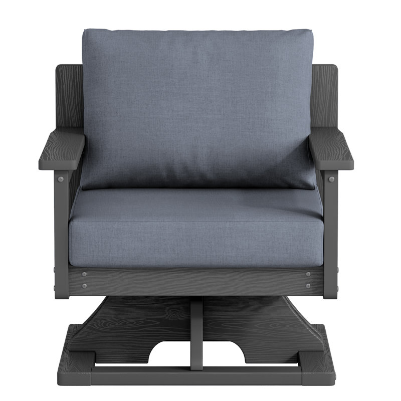 Swivel Patio Chair with Premium Cushion - Outdoor Rocking Chair for Ultimate Comfort, Gray