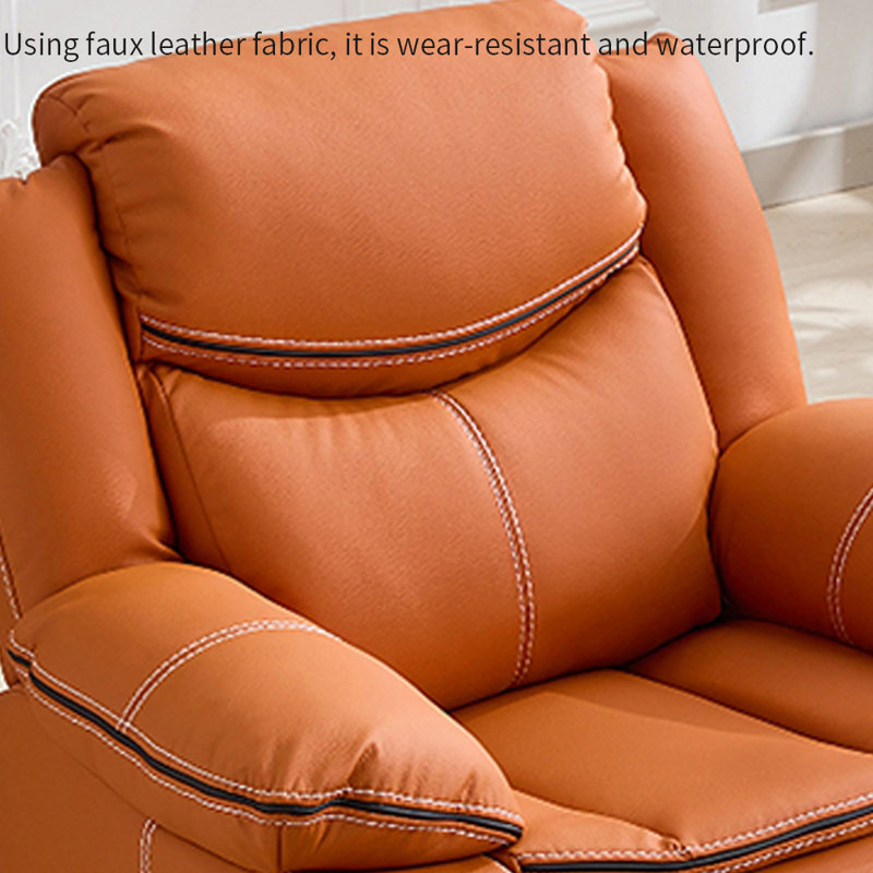 Ergonomic Luxury Recliner with Storage, Orange