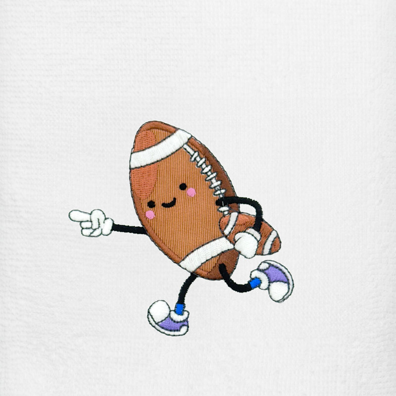  Ensemble de 2 essuie-mains de football brodés 100% coton turc (ensemble de 2), Blanc
