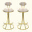 Tabourets de bar ronds en forme de S avec 2 chaises de comptoir rembourrées en velours pour la salle à manger-1675728861