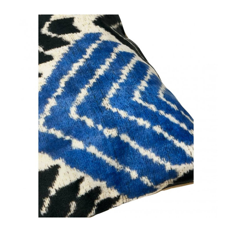 Oreiller de style turc en noir / bleu / ivoire