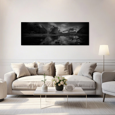 Misty Mountain Reflections Dramatic Serene Abstract Forest Landscape Wall Art