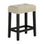 Ensemble de table de salle à manger élégant à deux tons avec coussins de siège capitonnés et plateau de table en travertin