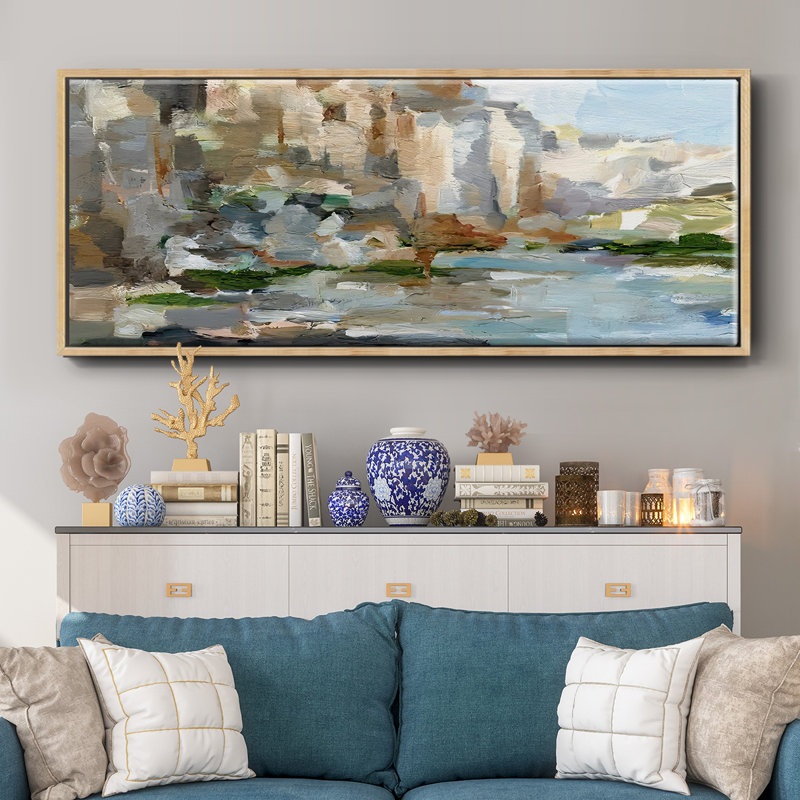 Western Cliffs I- Framed Canvas, 24" H x 60" W