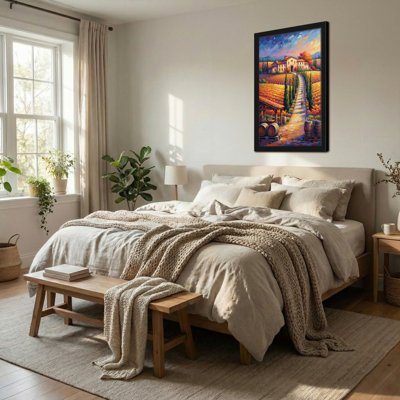 Landscape & Nature Tuscan Vineyard Sunset Landscape Art