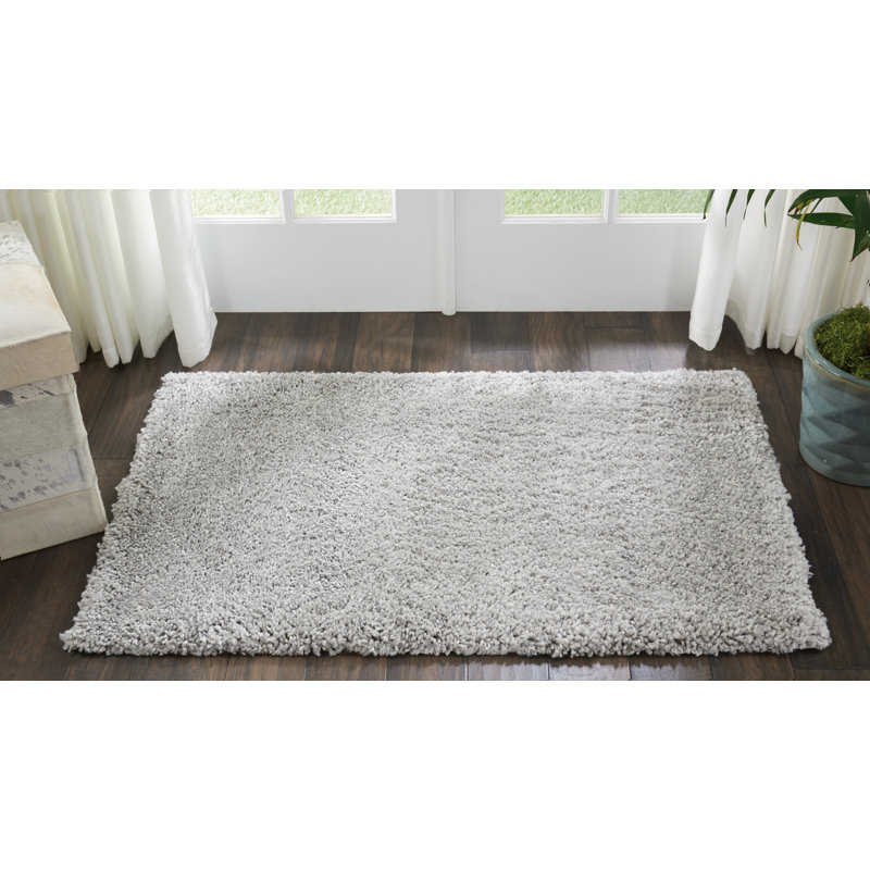 Tapis argenté à longs poils Sunny, Rectangle 3 pi x 5 pi