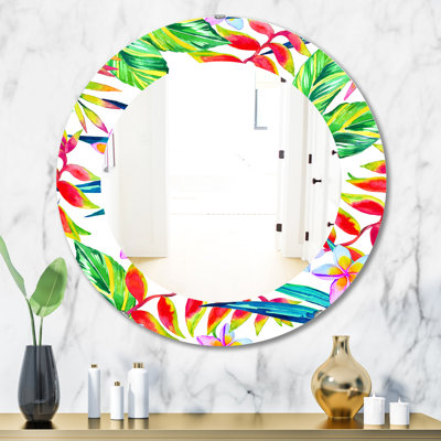 Tropical Mood Bright 12 Bohemian and Eclectic Frameless Wall Mirror
