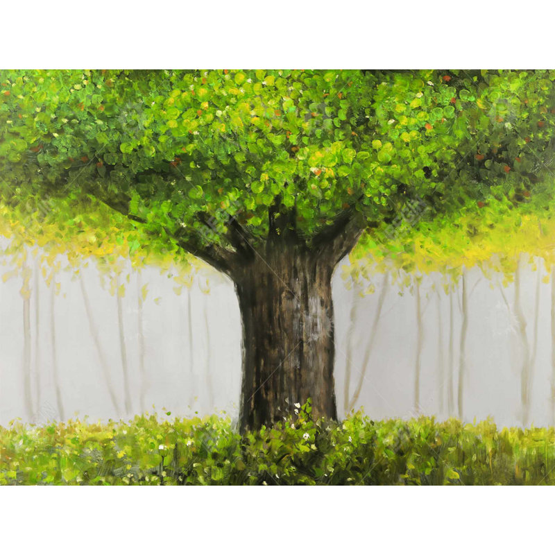 Grand arbre vert - décor de toile de salon contemporain