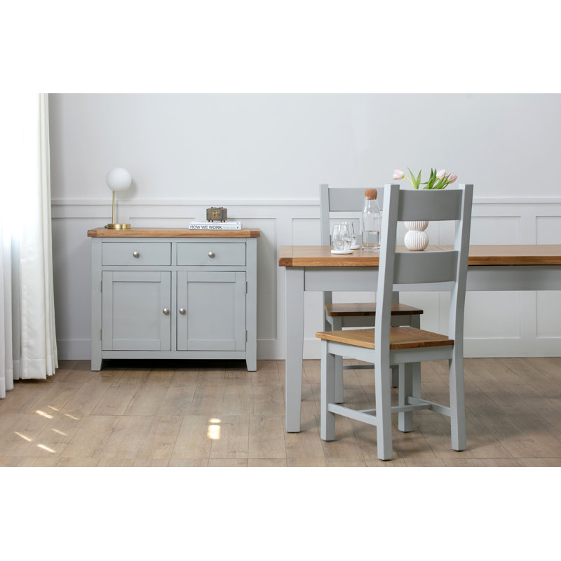 Cooksey Fully Assembled 2 Door 2 Drawer Sideboard Unit, Matt French Grey/Natural