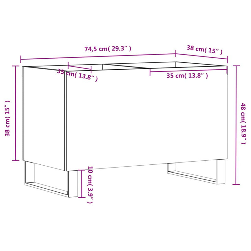48cm H Media Cabinet, High Gloss White