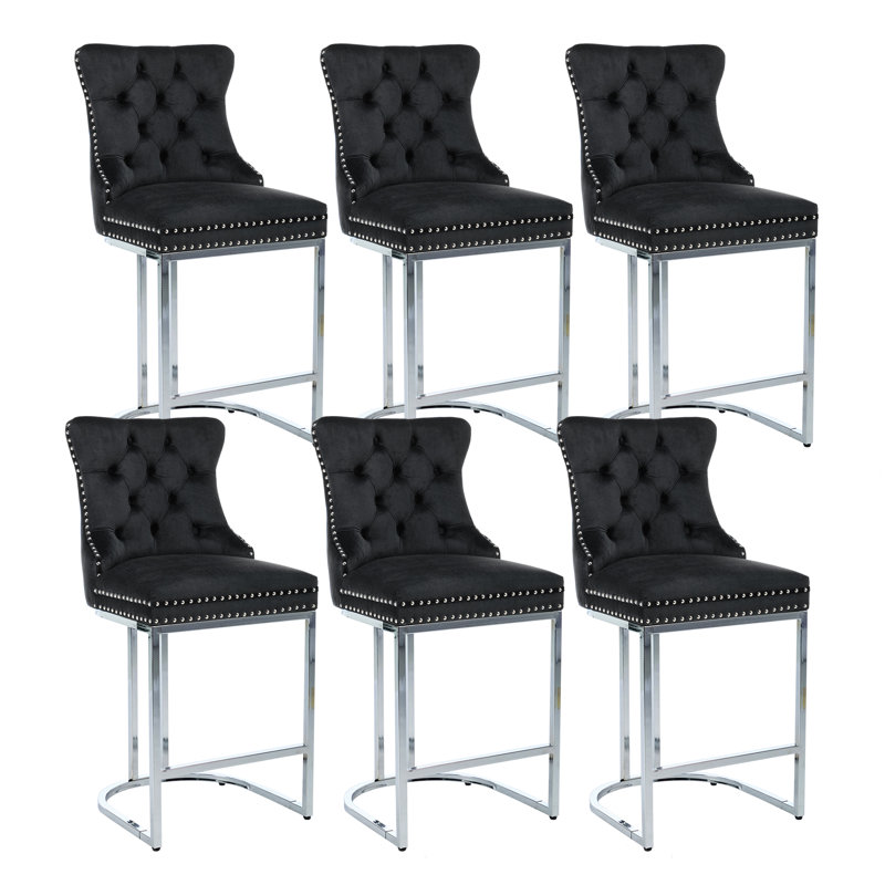 Tabouret de bar 26 po Katrisha, 6, Noir, noir, noir, noir