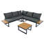 5-seat Outdoor Patio Lounge Set With Adjustable Recliners - Wpc Table, Side Shelves, Galvanized Iron Frame-1037987332