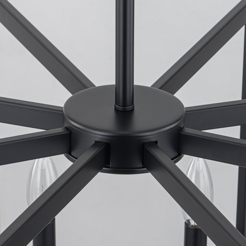 8-Light Farmhouse Lantern Geometric Chandelier