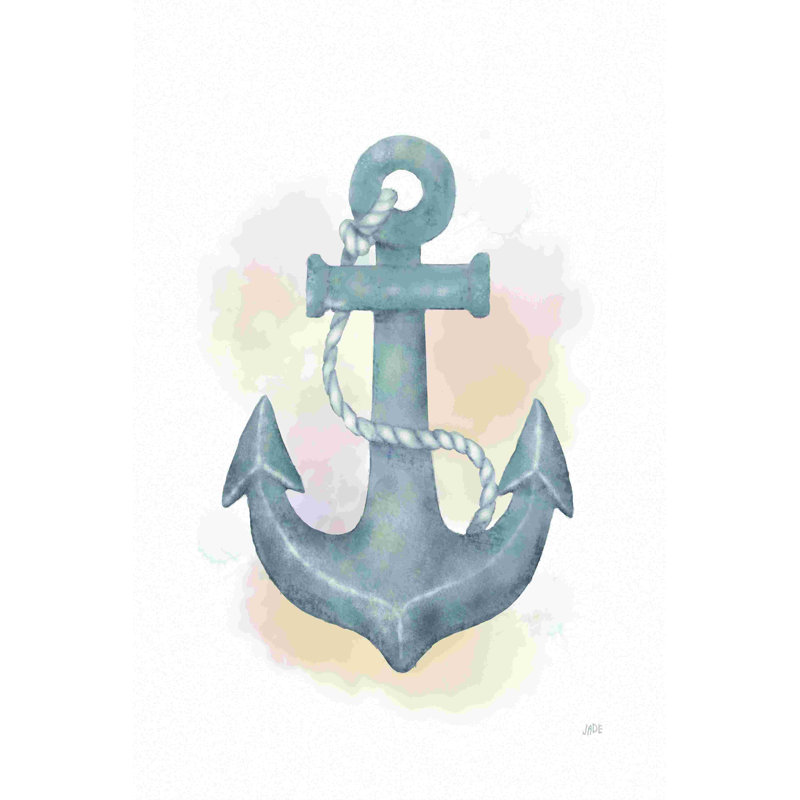 Ancre aquarelle, H 18 po x l 12 po
