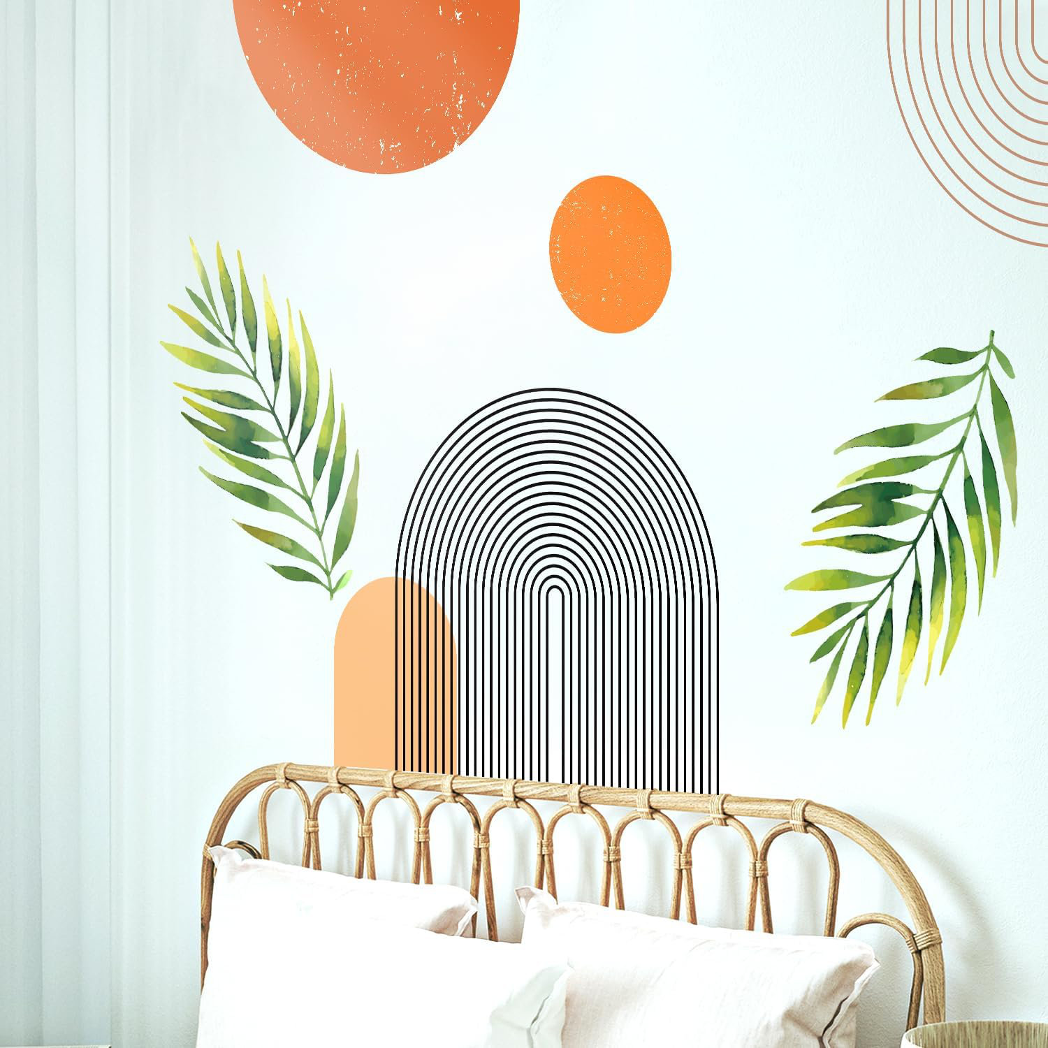 George Oliver Boho Mid-Century Modern Wall Decals Peel And Stick ...