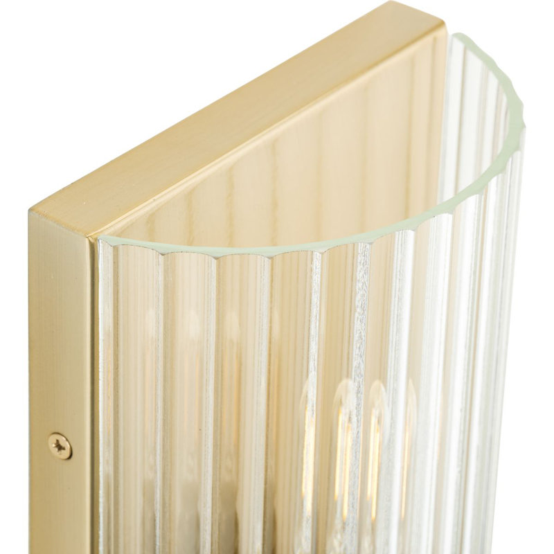 Soft Gold Ridged Glass 2-Light Wall Sconce