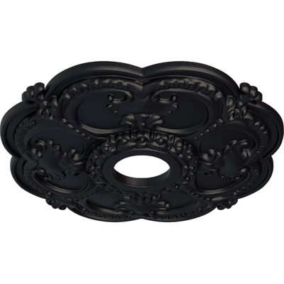 Endurathane Rotherham Ceiling Medallion, 18"OD x 3 1/2"ID x 1 1/2"P (Fits Canopies up to 3 1/2"), Hand-Painted Steel Gray Finish