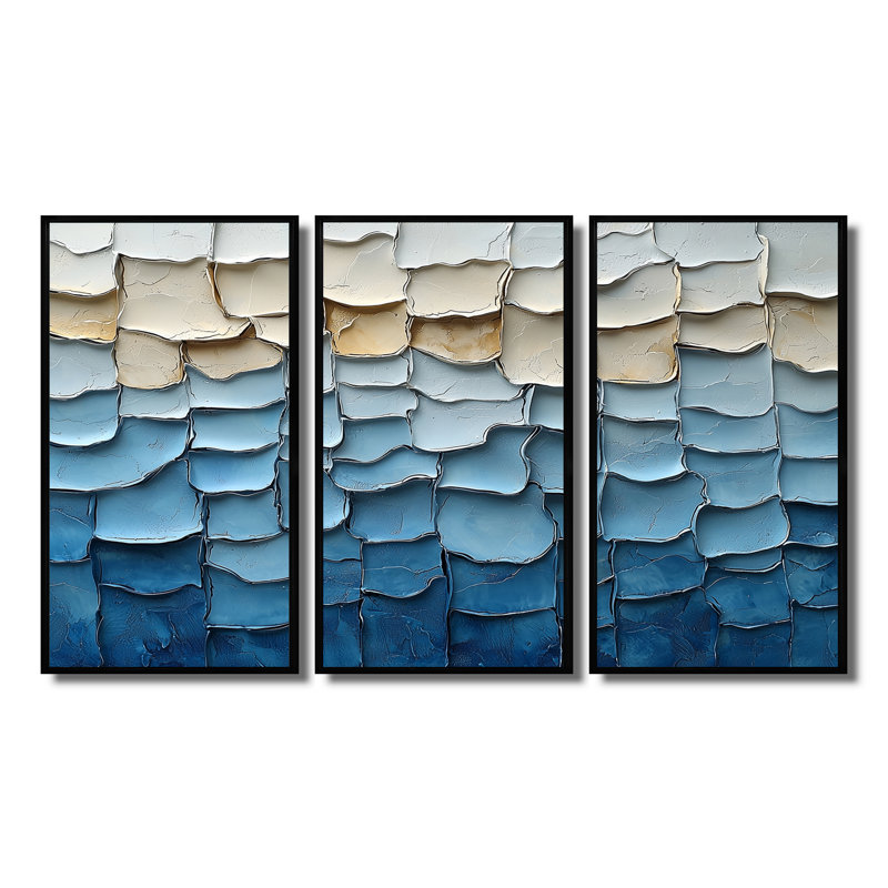 Ensemble de décorations murales mosaïque blanche nordique Simplicity II - Boho, H 28 po x l 36 po x P 1 po