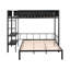 Lit superposé en métal avec tablettes et panneau quadrillé / Structure de lit en métal robuste / Lattes en bois sans bruit / Garde-corps en polyester enduit de PVC confortable / Tablettes et grilles intégrées à 2 niveaux / Lit séparé