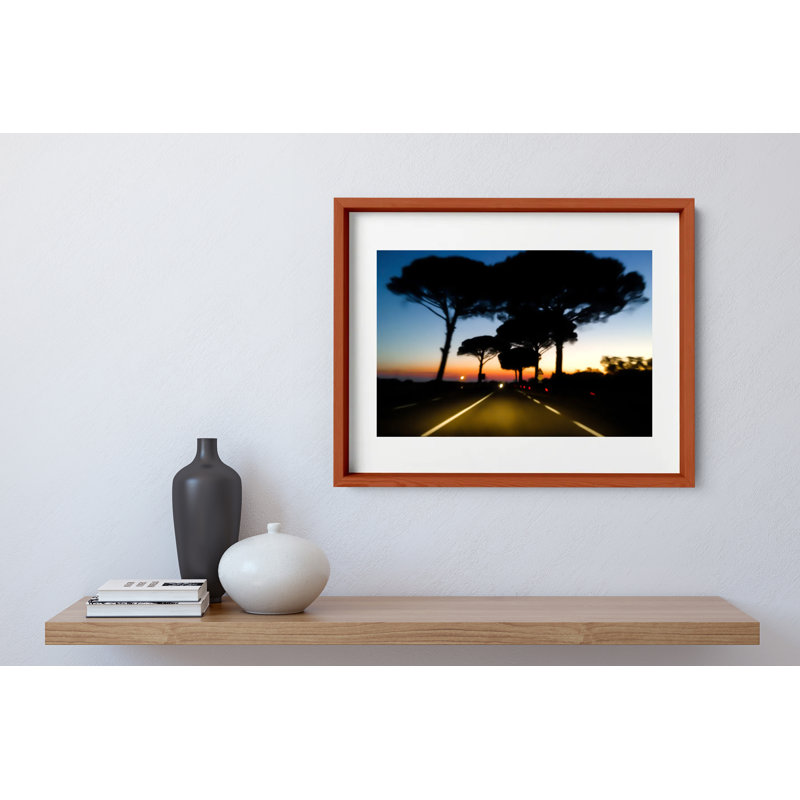 Drive Print by Joseph Regan, 14" H x 16" W x 0.75" D, Cherry