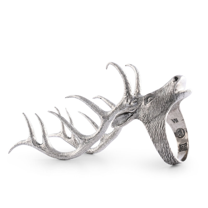 Lodge Pewter Elk Head Napkin Ring