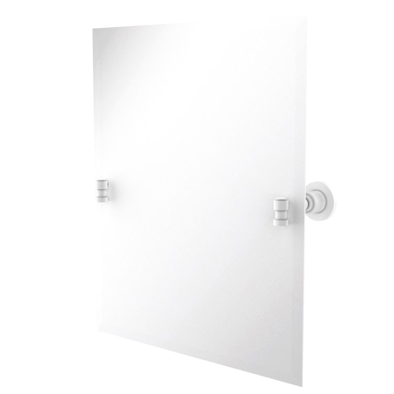 Miroir d’appoint d’inclinaison de paysage Marchmont, Blanc mat, 26" H x 21" W