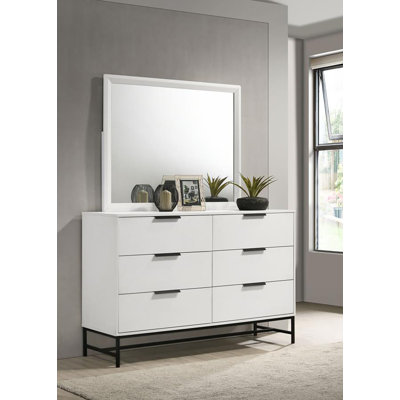 Commode 6 tiroirs avec miroir Kerns