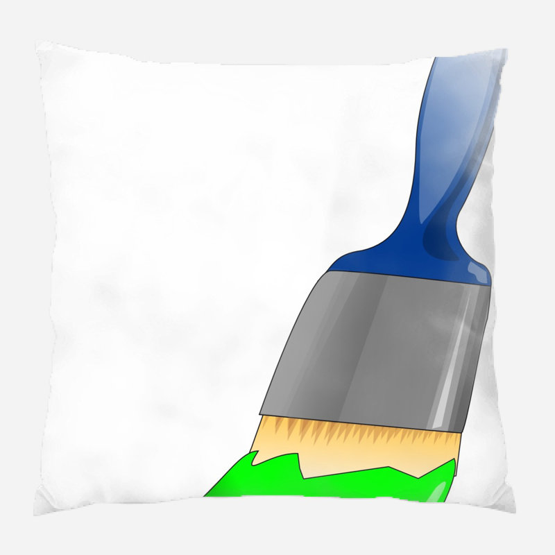 Coussin décoratif paint Bloomington, Vert, Microsuède, Intérieur