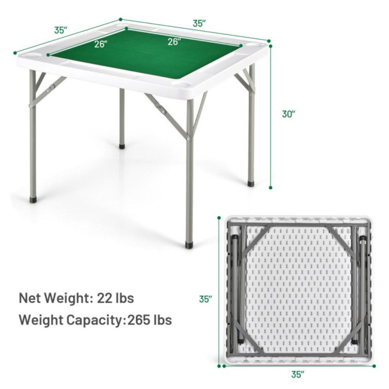 Costway 35'' 4 - Player Foldable Card Table