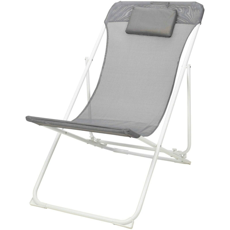 Couey Folding Camping Chair, Grey, White