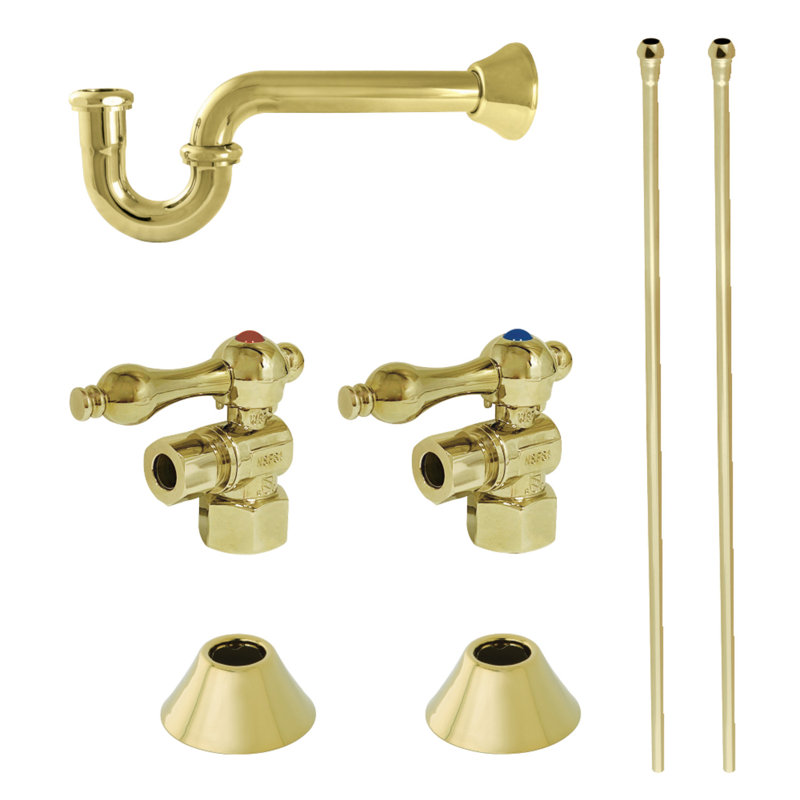 Kingston Brass Trimscape Traditional Plumbing Sink Trim Kit with P-Trap, Polished Brass