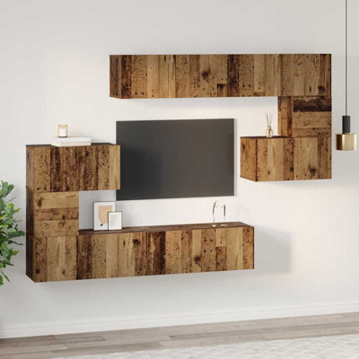 TV Cabinet Set 8 Pcs 80 X 30 X 30 Cm Engineered Wood