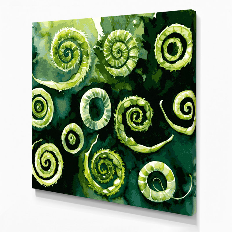 Art mural sur toile vert, H 12 po x l 12 po