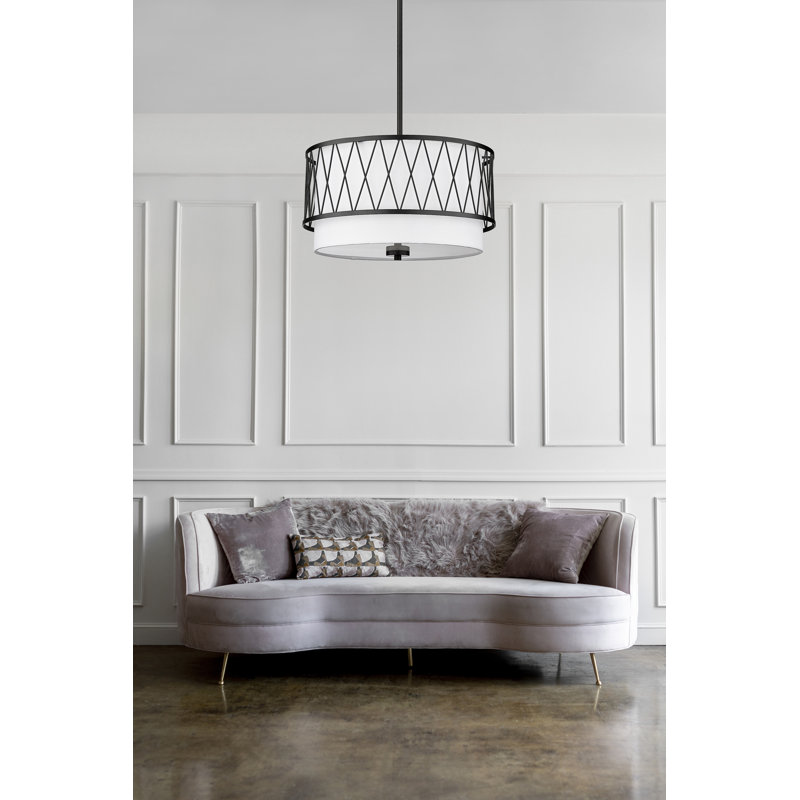 Luminaire suspendu 3 lumières Dalton, Noir mat