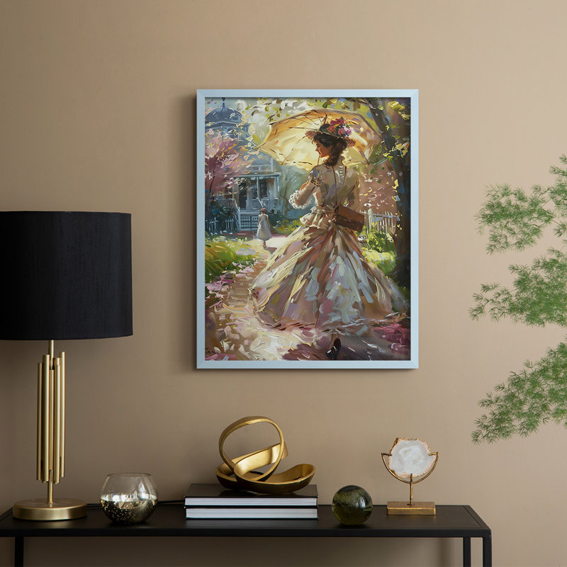 Reproduction encadrée WOMEN Series DCXL - bois massif, Bleu, H 15 po x l 12 po