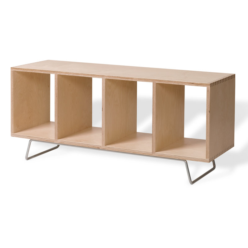 Burntwood Upholstered Storage Bench, Birch