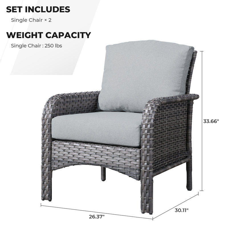 Areliz Outdoor Club Chair, Gray
