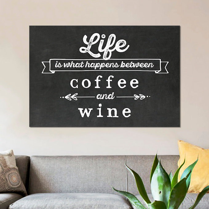 «Coffee & Wine» par Amanda Murray, reproduction sur toile, H 18 po x l 26 po x p 1,5 po, Toile tendue
