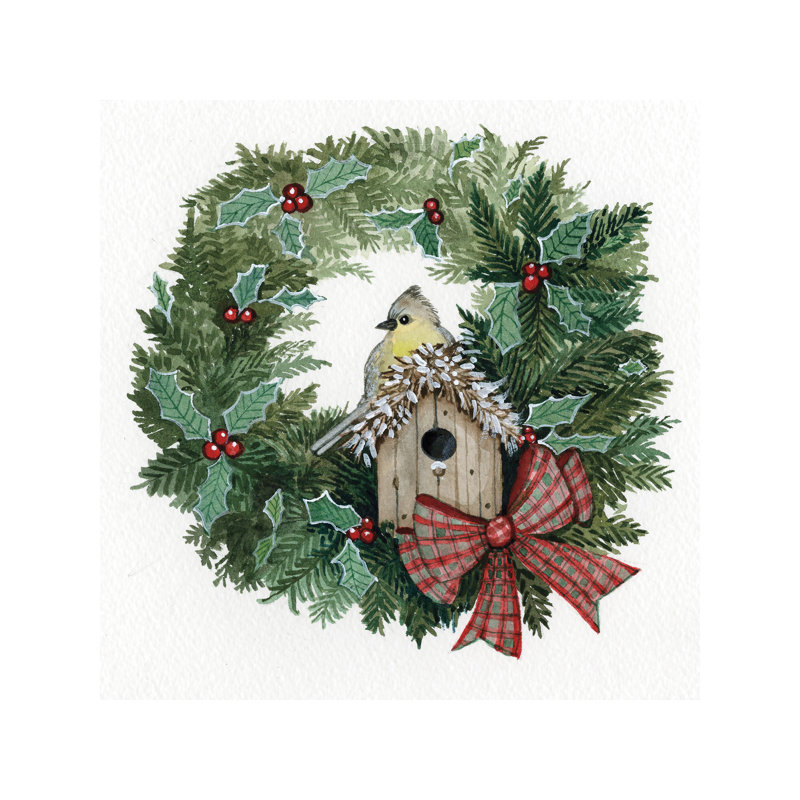 Holiday Wreath by Kathleen Parr McKenna - Wrapped Canvas Print, 45.72 cm H x 45.72 cm W x 1.91 cm D