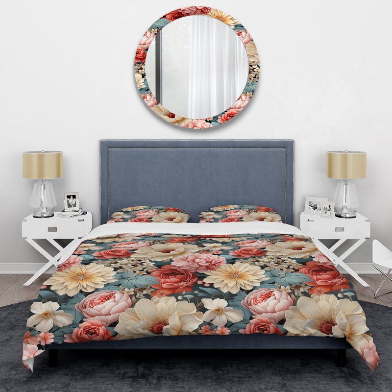Ensemble de housse de couette Mulitcolor Bohemian Rhapsody Floral Pattern II