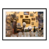 Parisian Dog at Work - Picture Frame Photograph on Paper