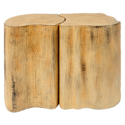 21 Irregular End Table In Natural Color, Thoughtful Dimensions, Works As A Decorative Piece With Creative Split Design, Compact For Small Spaces, Holds Drinks And Books