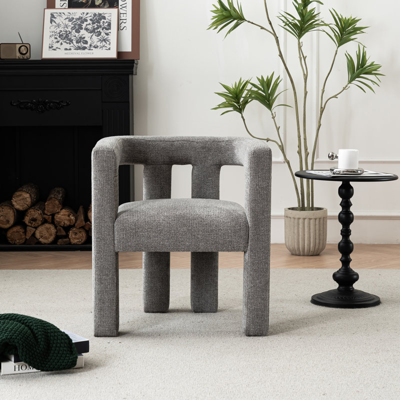 Fauteuil d'appoint rembourré en chenille de 25,4 po de largeur Silton , Gris chenille