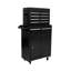 Coffre à outils à 5 tiroirs avec roulettes verrouillables - Armoire de rangement robuste en métal avec tiroirs coulissants, plateau amovible et tablette réglable pour l'organisation du garage (noir)