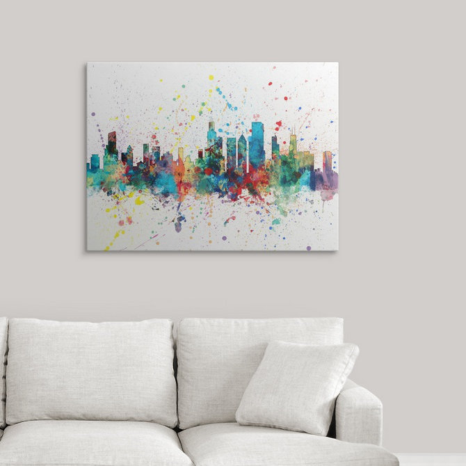 «Chicago Illinois Skyline» par Francy, impression, H 12 po x l 16 po x P 1,5 po, Toile