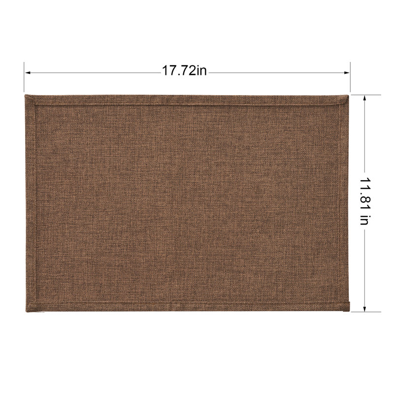Ensemble de 4 napperons rectangulaires en lin uni, Café