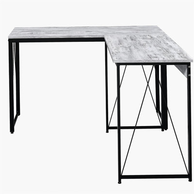 Bureau d'écriture antique blanc et noir 35,5 "avec base en métal