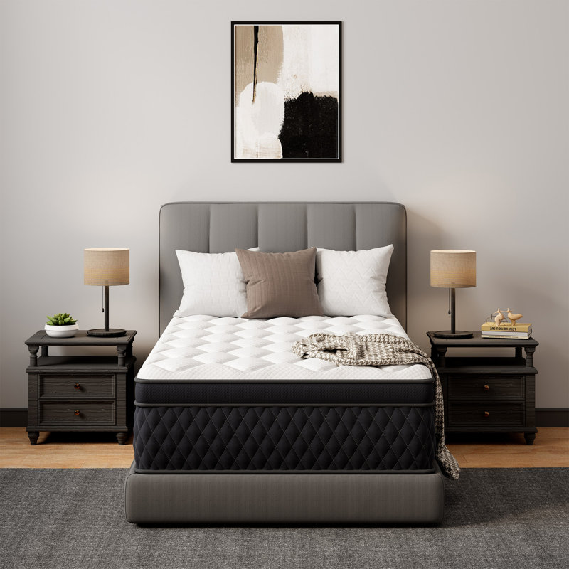 Matelas hybride 10 po avec confort rafraîchissant et ressorts ensachés, Lit simple